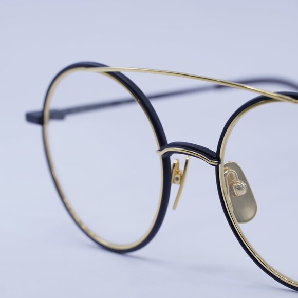 🕶️ New Thom Browne TB108 CNVYGLD50 Eyeglasses - Black/Gold Frame 50mm - Picture 2 of 9